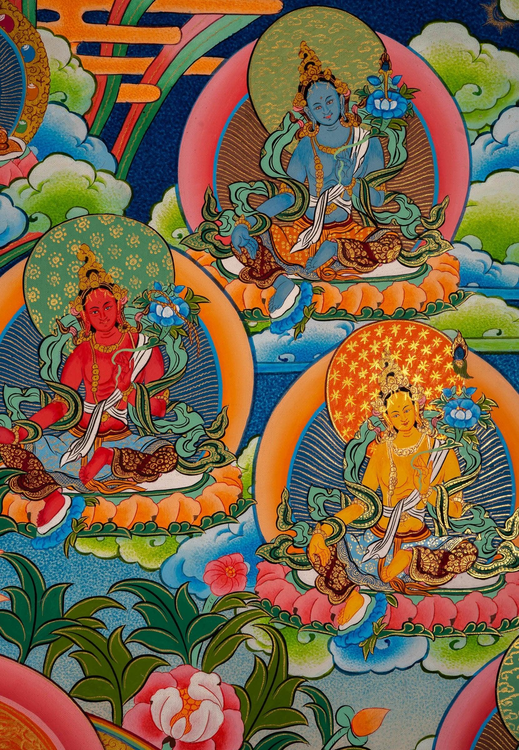 High Quality Green Tara Thangka Painting - Himalayas Shop