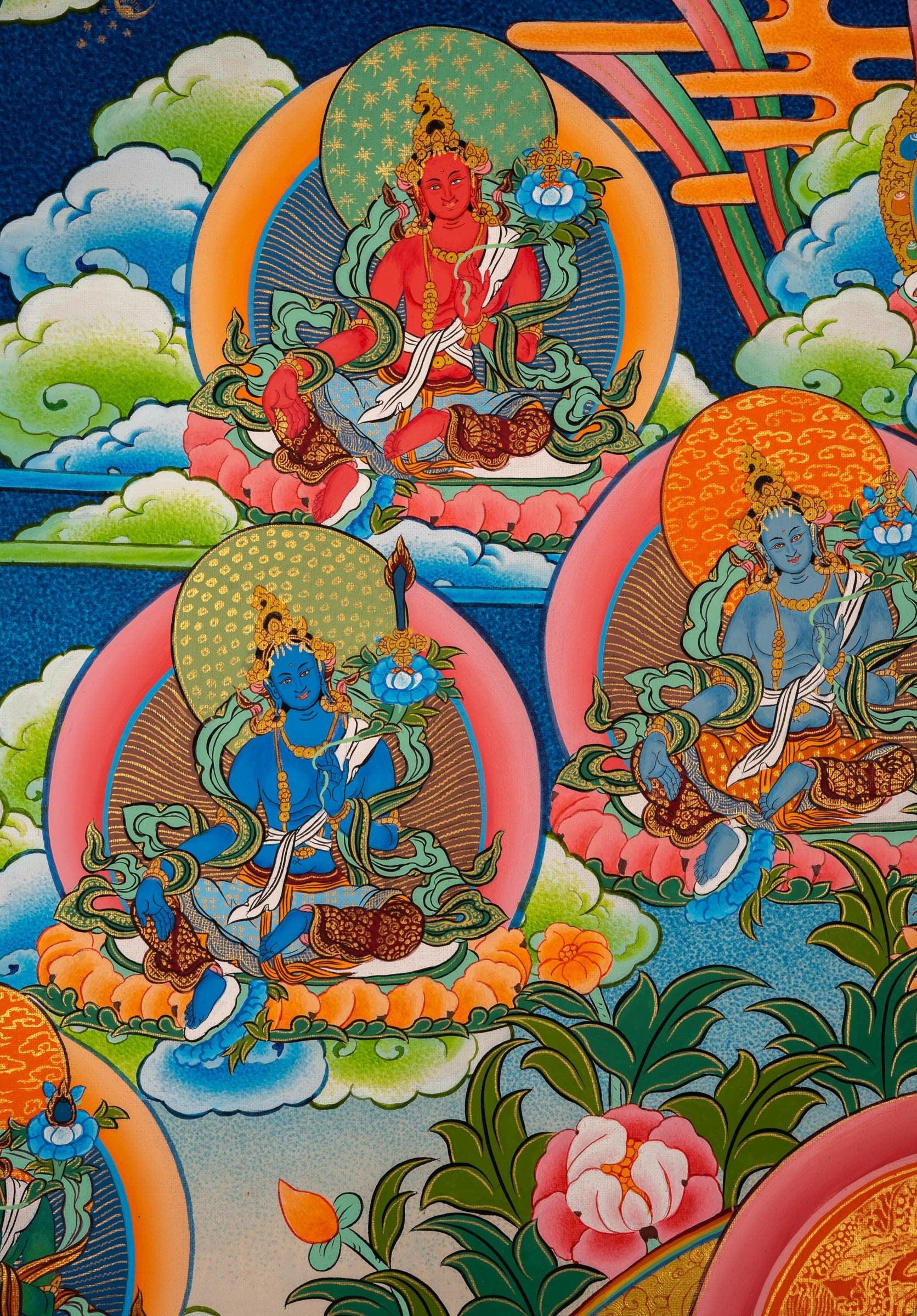 High Quality Green Tara Thangka Painting - Himalayas Shop