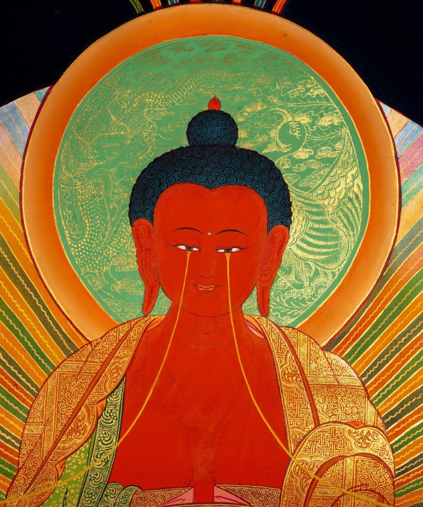 Long Life Amitabha Buddha Thangka - Himalayas Shop