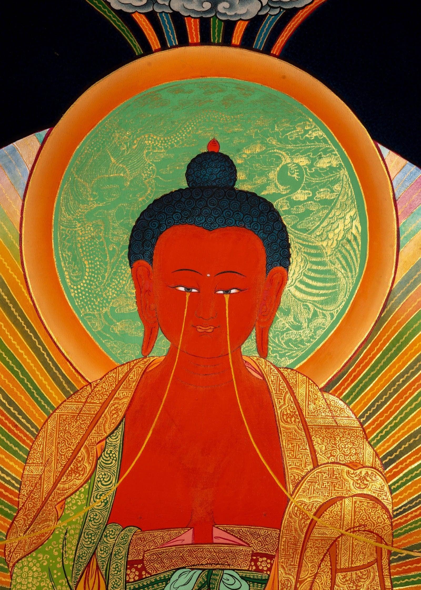 Long Life Amitabha Buddha Thangka - Himalayas Shop
