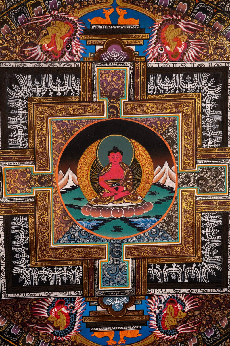 Amitabha Buddha Thangka Painting from Nepal - Himalayas Shop