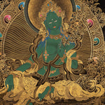 Green Tara Female Deity Thangka Painting For home decor and and Wall hanging