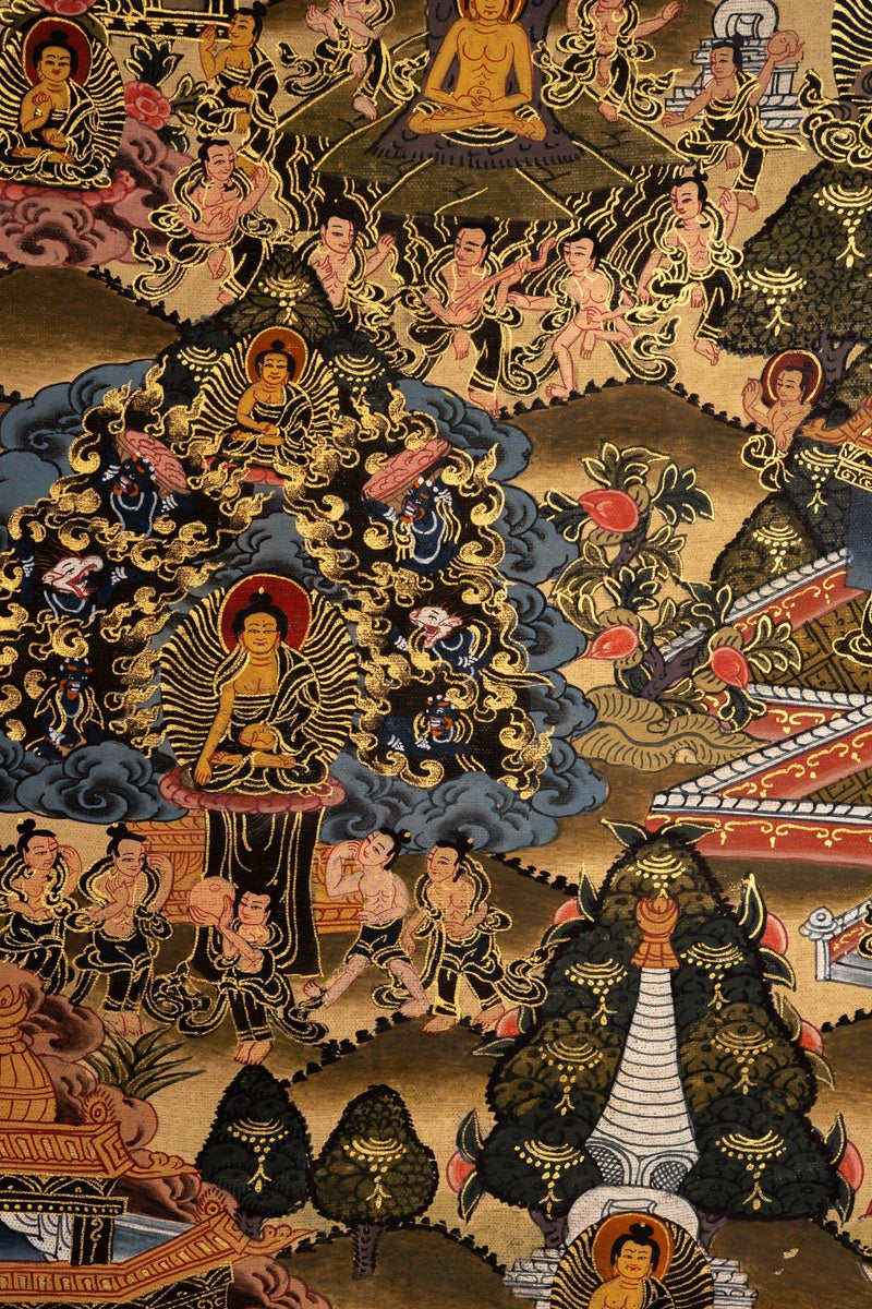Buddha Enlightenment Thangka For Meditational Practice and Spiritual Gifts