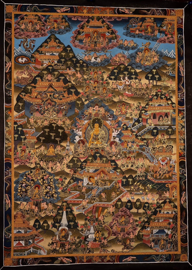 Buddha Enlightenment Thangka For Meditational Practice and Spiritual Gifts