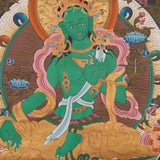 Beautiful Compassionate Green Tara Painting  For home decor and and Wall hanging 
