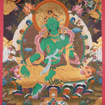 Beautiful Compassionate Green Tara Painting  For home decor and and Wall hanging 