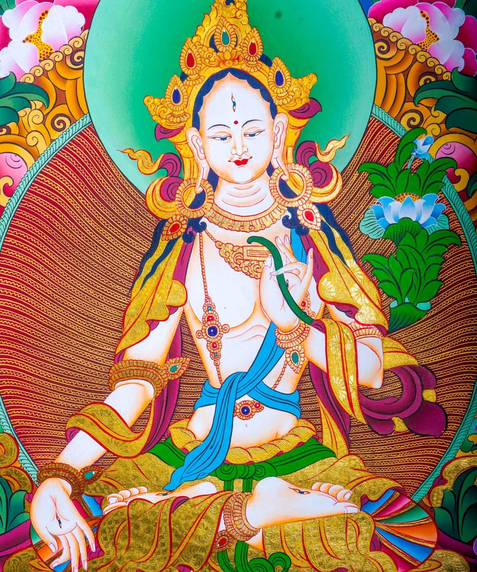 White Tara Thangka - Liberator For Meditational Practice and Spiritual Gifts