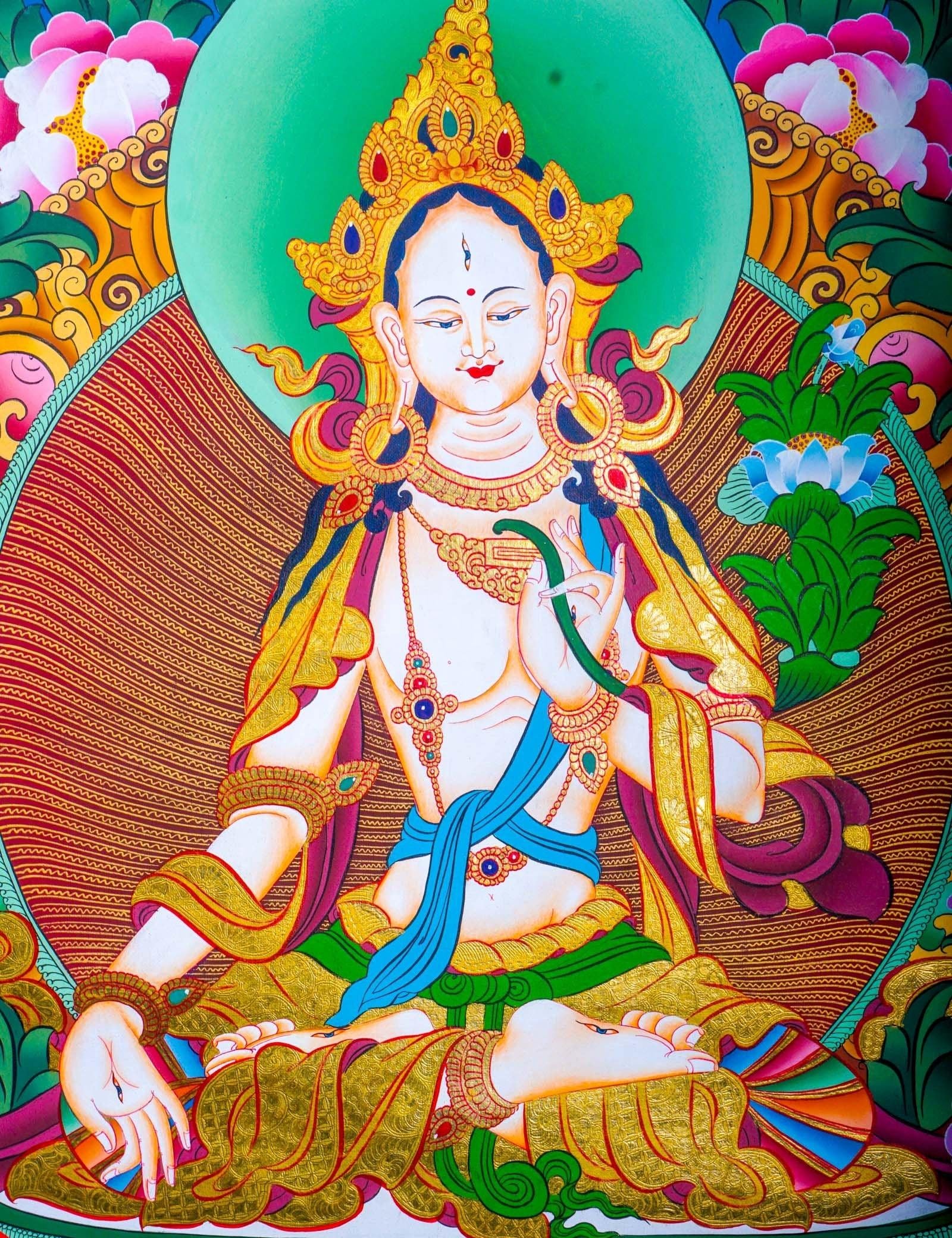White Tara Thangka - Liberator For Meditational Practice and Spiritual Gifts