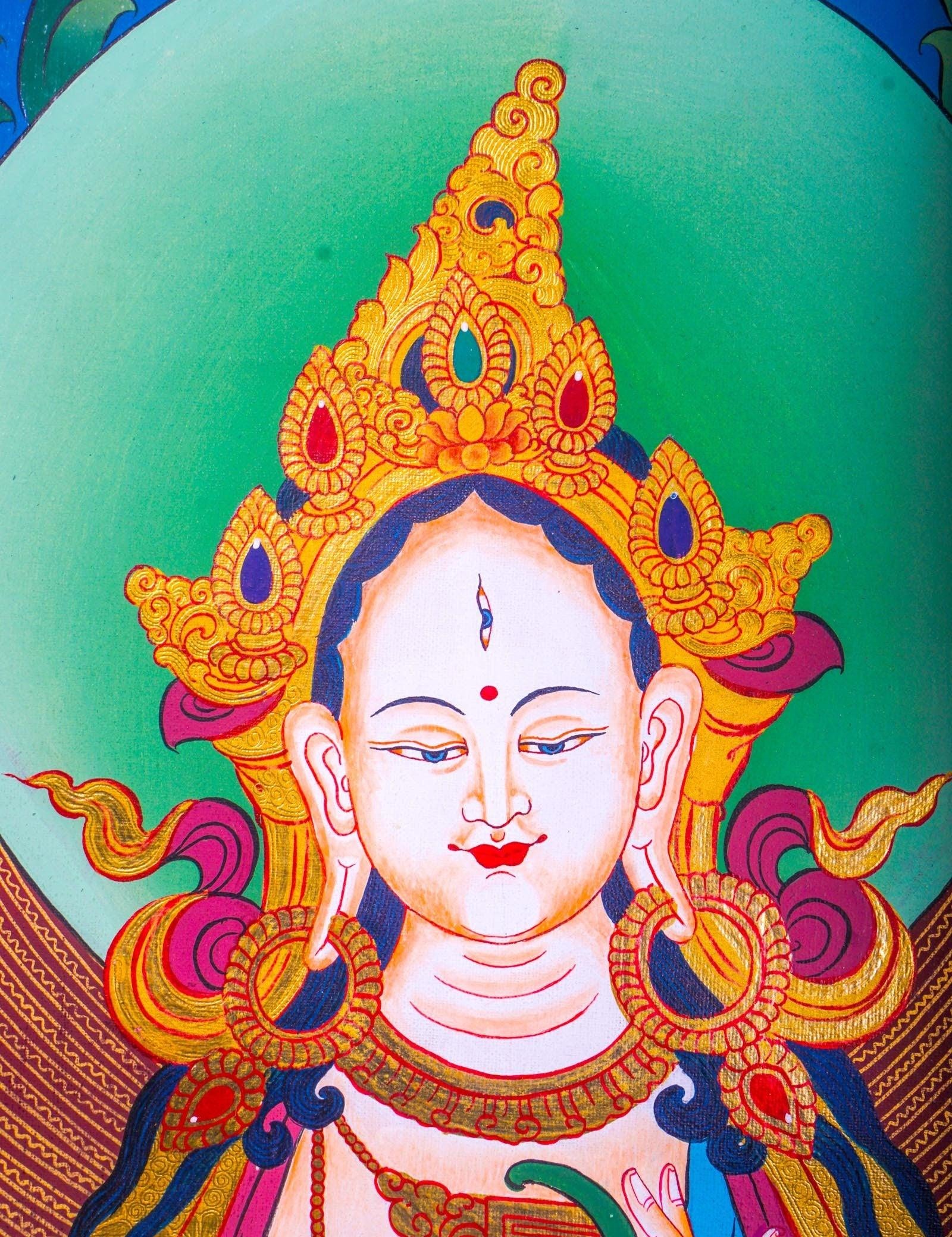 White Tara Thangka - Liberator For Meditational Practice and Spiritual Gifts