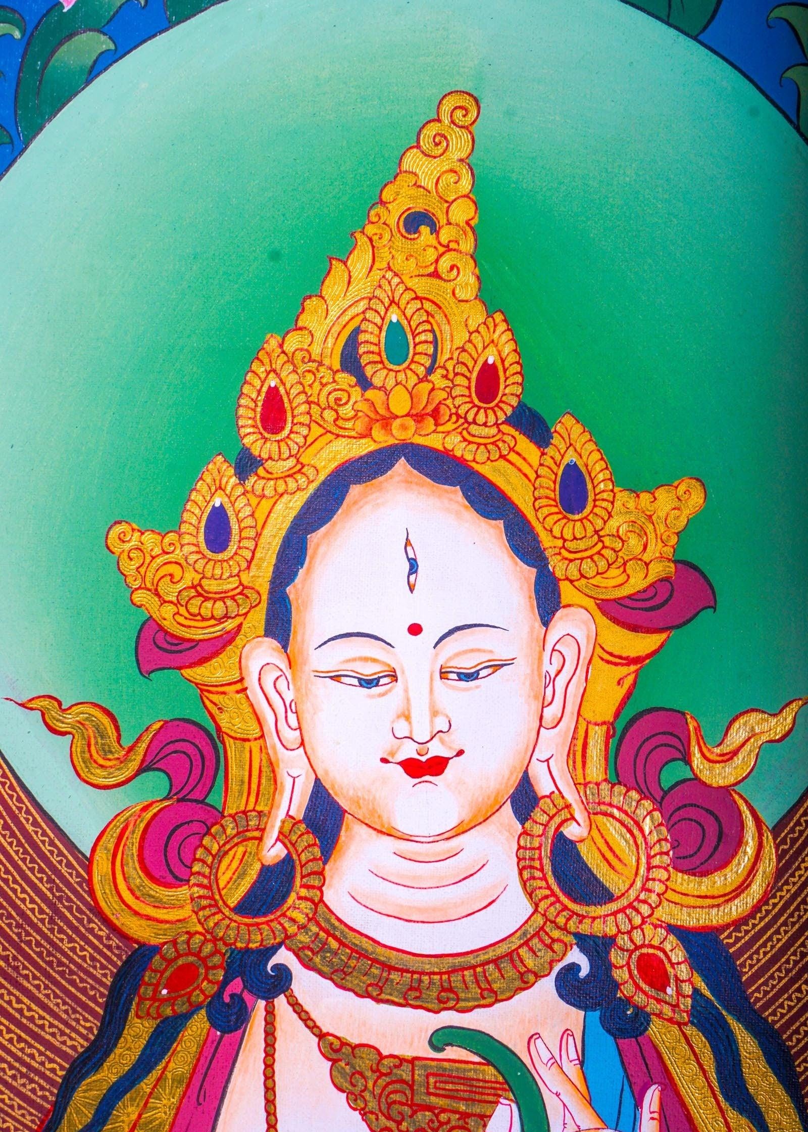 White Tara Thangka - Liberator For Meditational Practice and Spiritual Gifts