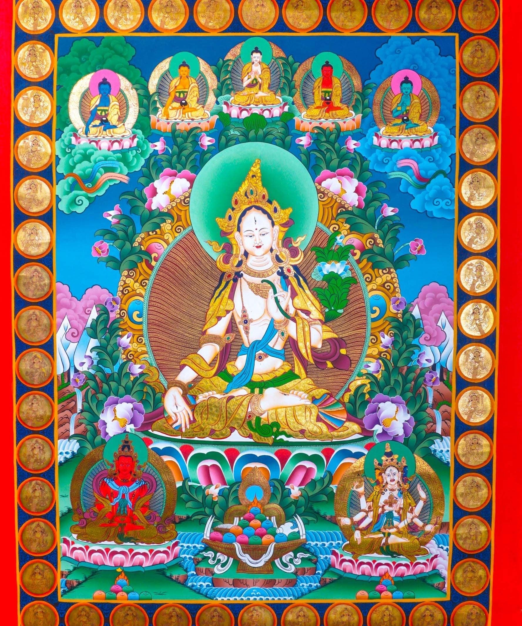 White Tara Thangka - Liberator For Meditational Practice and Spiritual Gifts