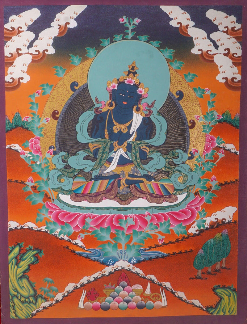 Thangka of Vajradhara Painting For Meditational Practice and Spiritual Gifts