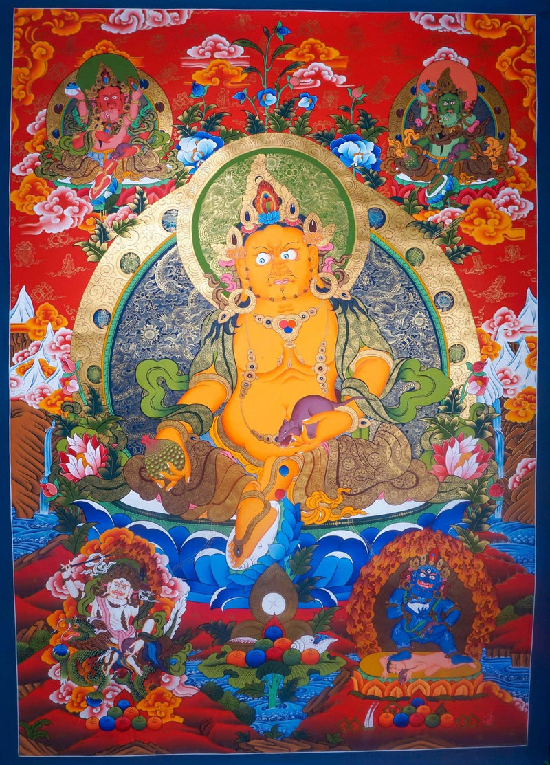 High quality Kuber Thangka on canvas - Himalayas Shop