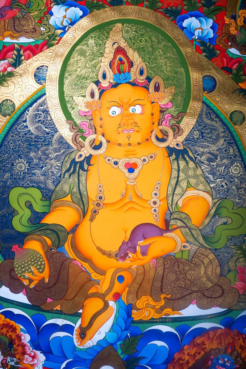 High quality Kuber Thangka on canvas - Himalayas Shop