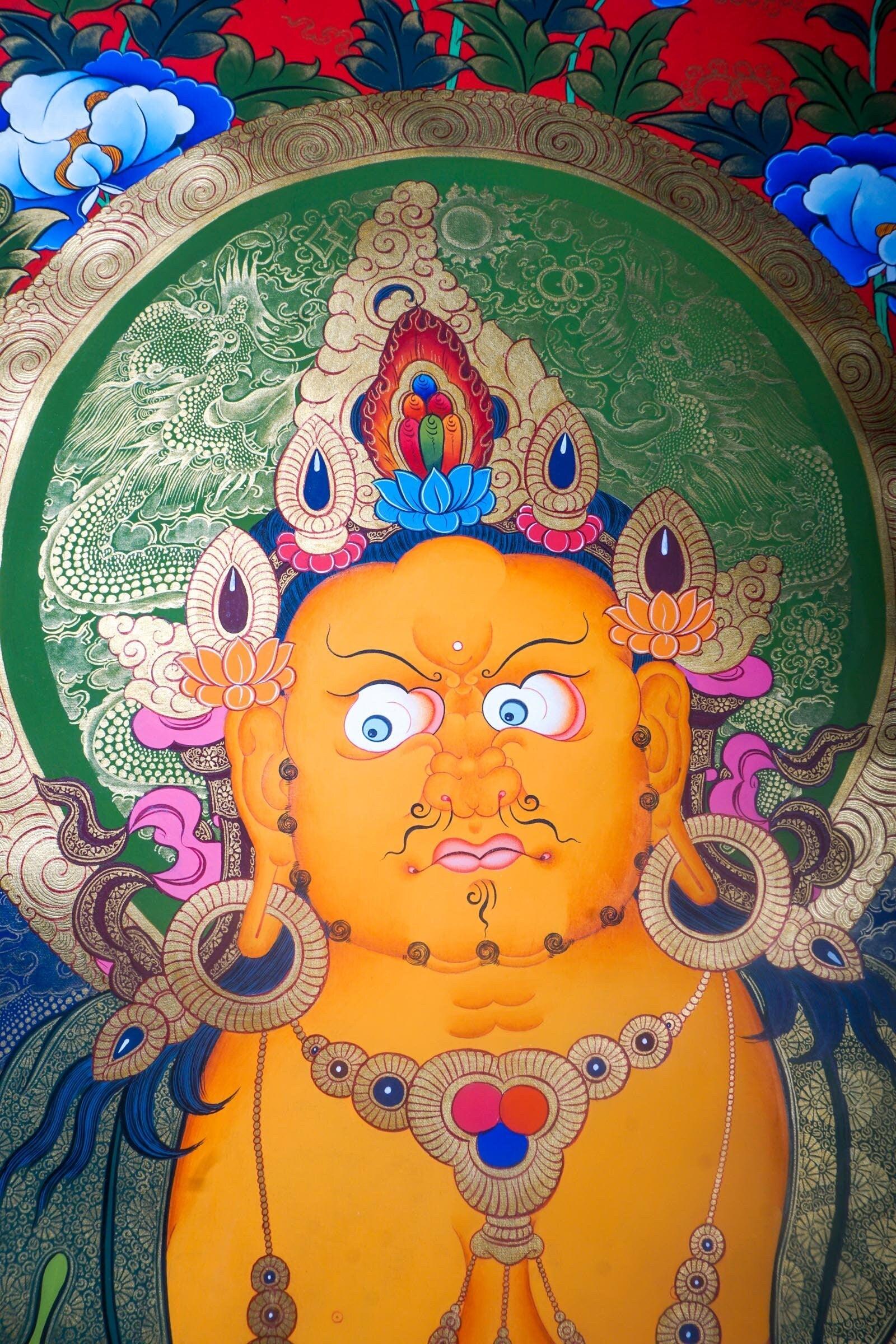 High quality Kuber Thangka on canvas - Himalayas Shop