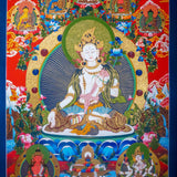 White Tara Tibetan Thangka Art - Himalayas Shop