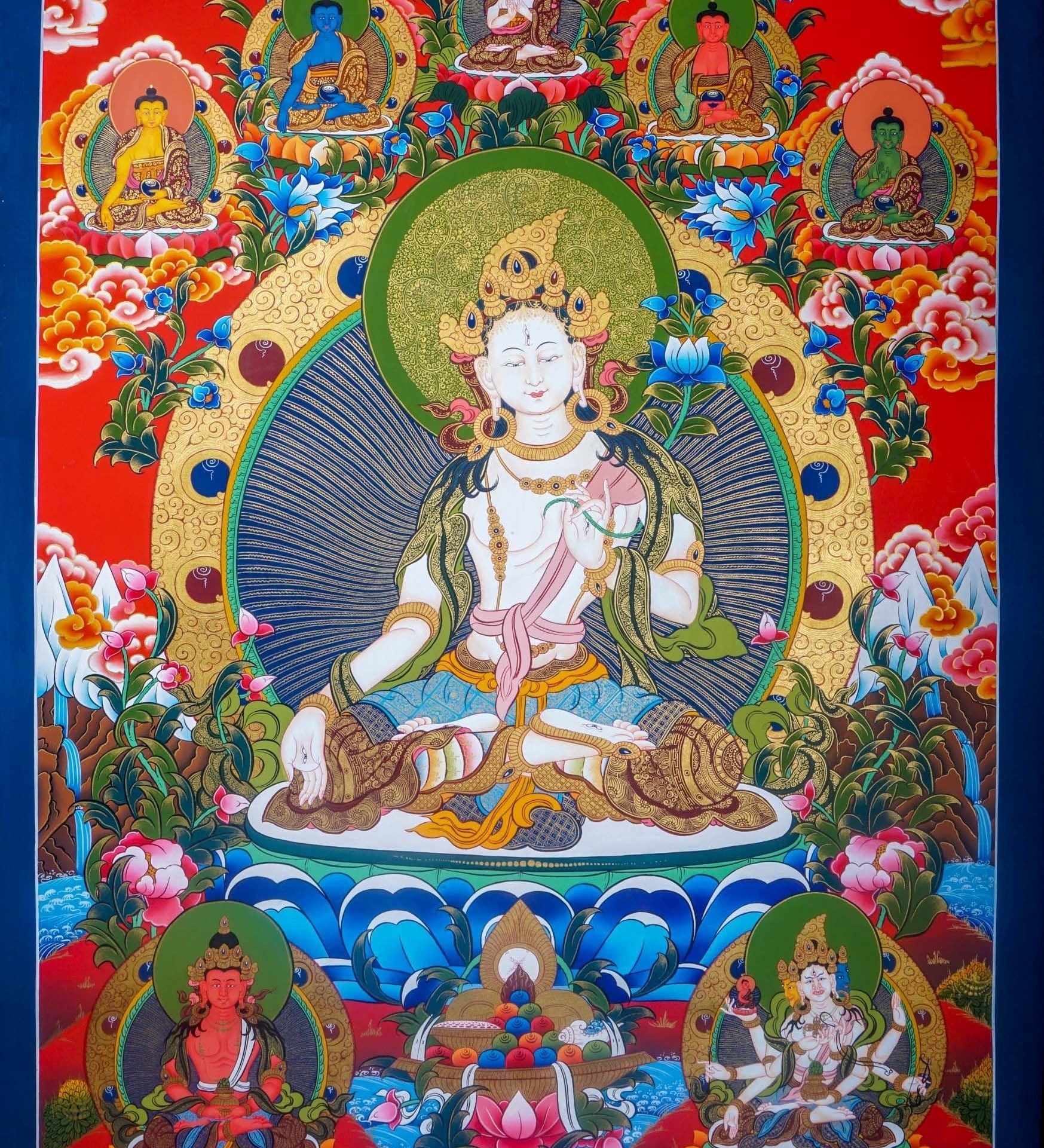 White Tara Tibetan Thangka Art - Himalayas Shop