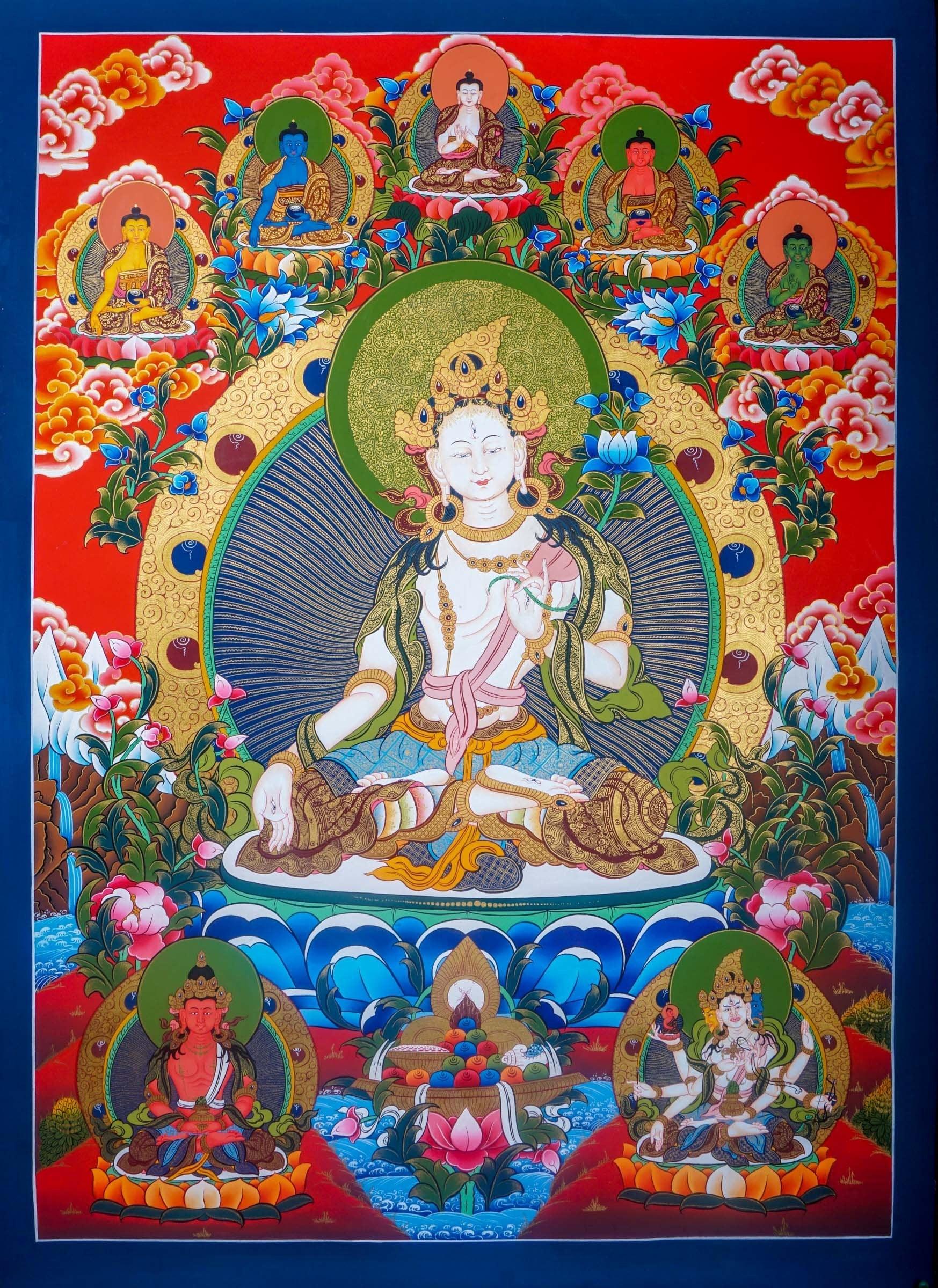 White Tara Tibetan Thangka Art - Himalayas Shop