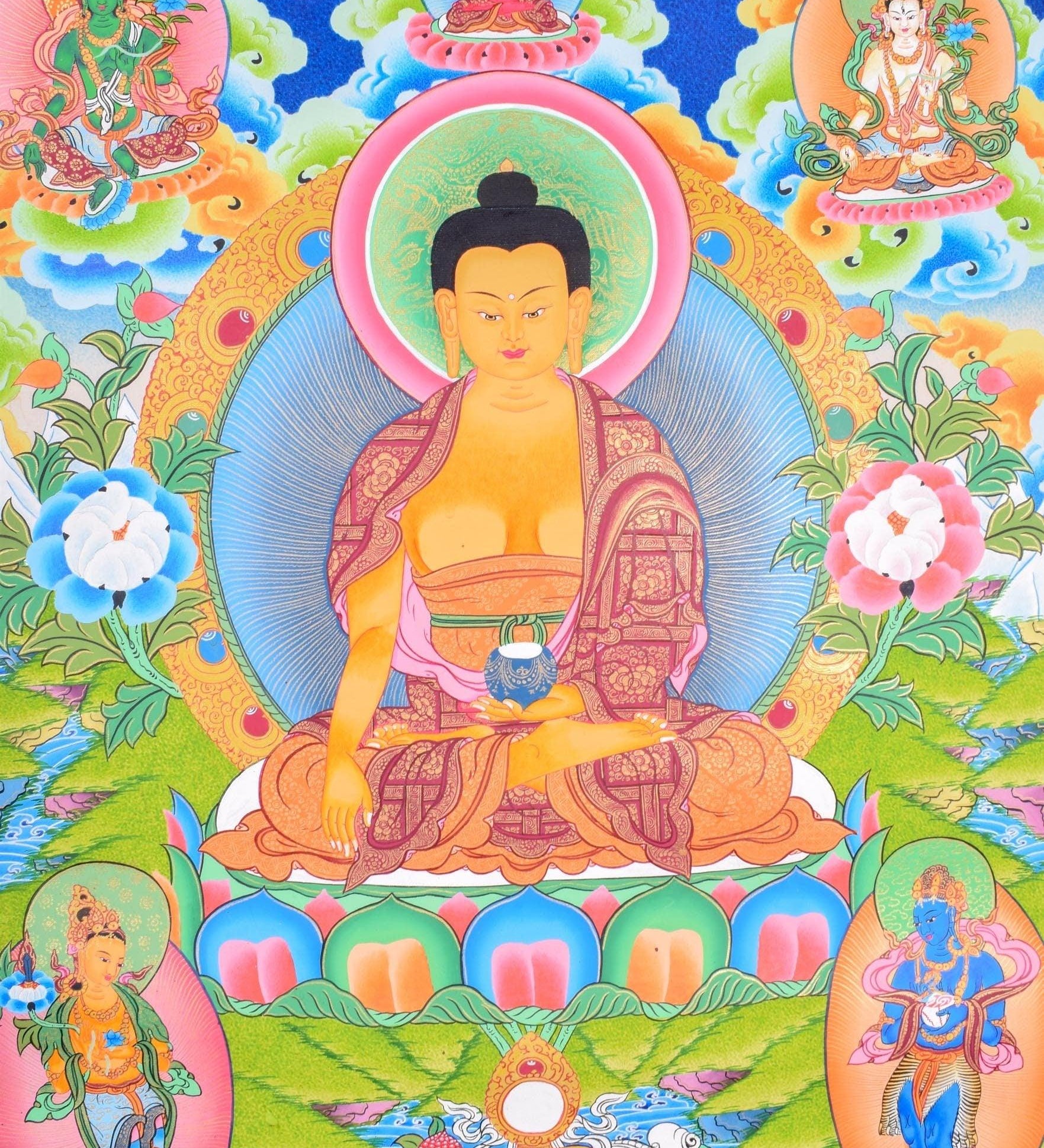  Authentic Tibetan Thangka Painting of Shakyamuni Buddha