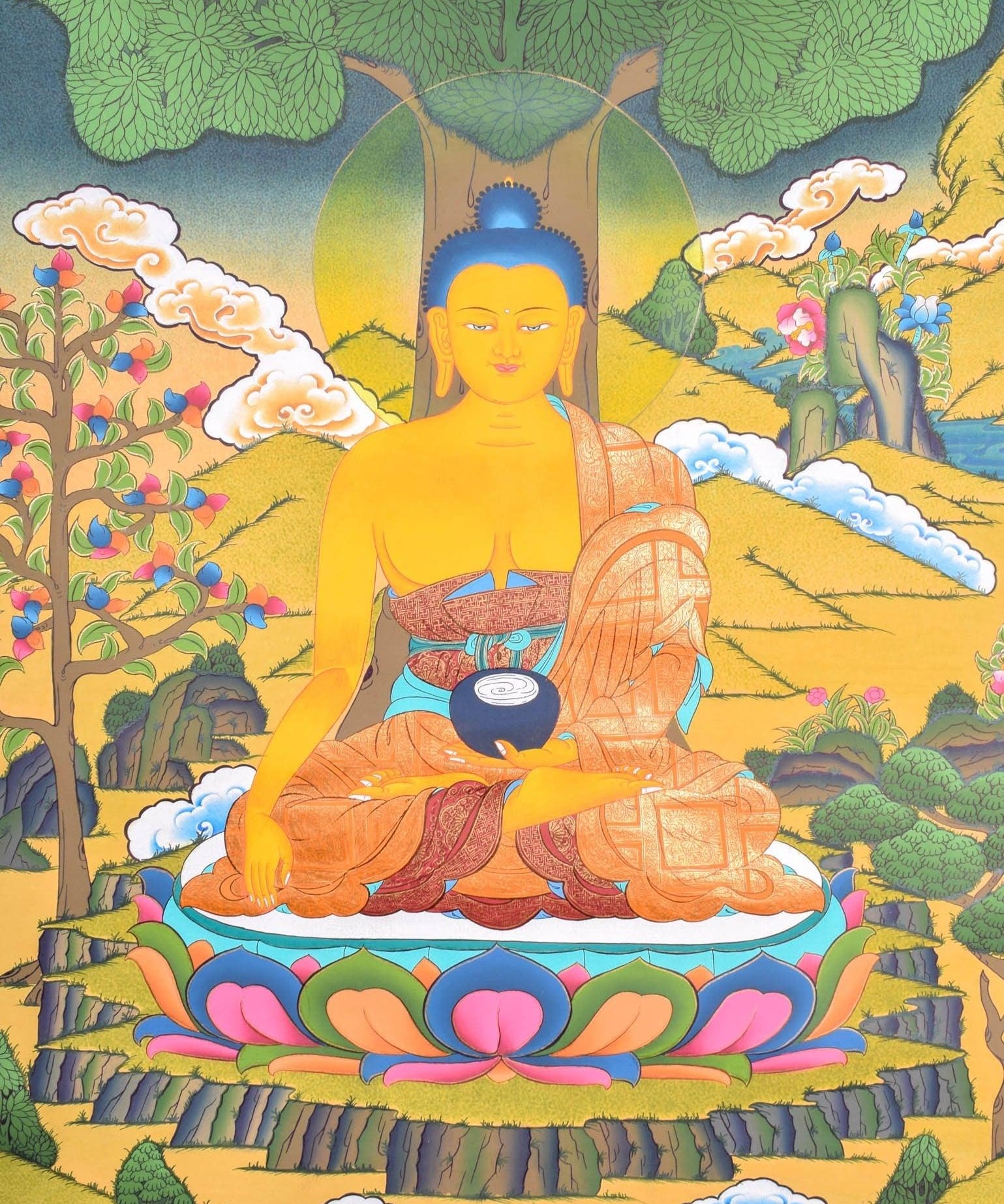 Shakyamuni Buddha thangka - Himalayas Shop