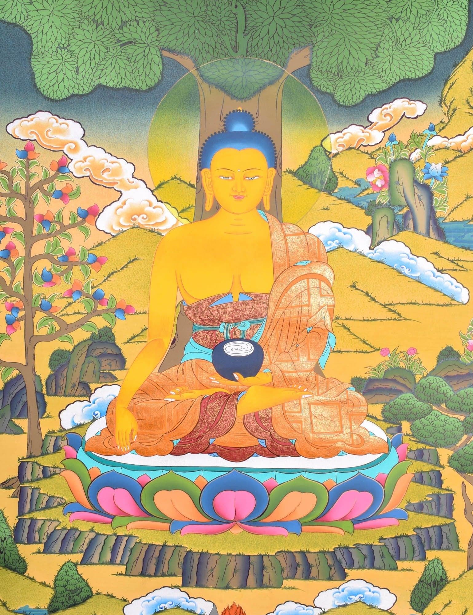 Shakyamuni Buddha thangka - Himalayas Shop