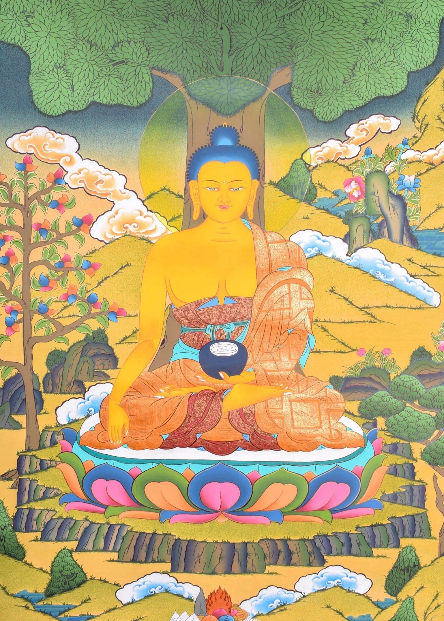 Shakyamuni Buddha thangka - Himalayas Shop