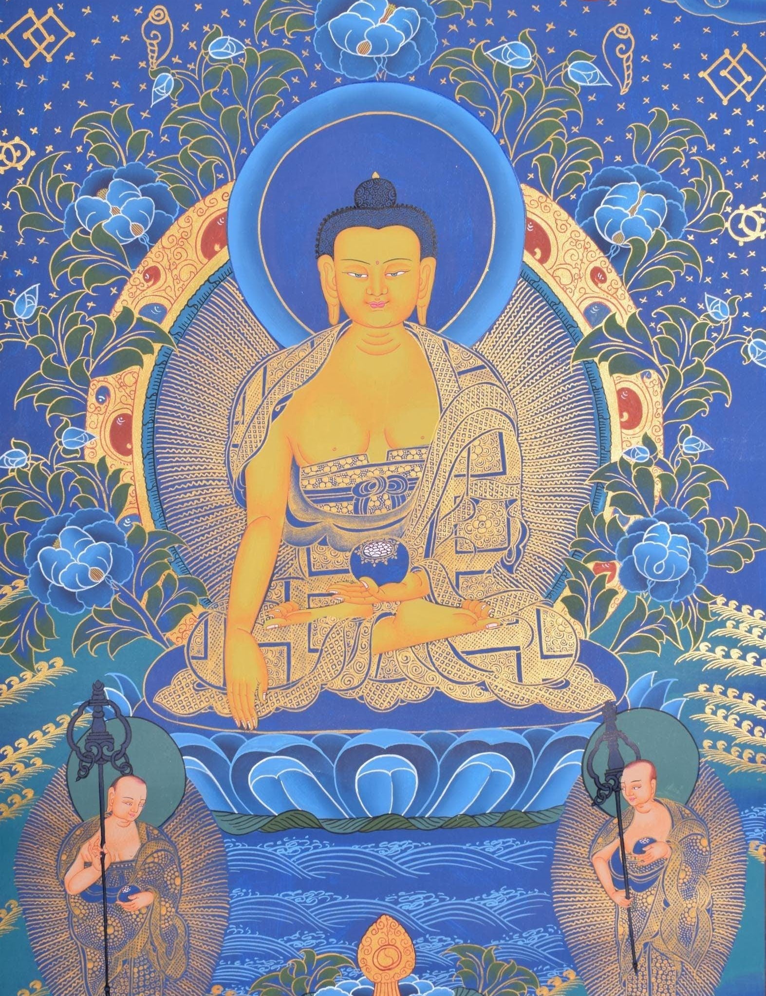 Handmade Thangka Art of Shakyamuni Buddha - Himalayas Shop
