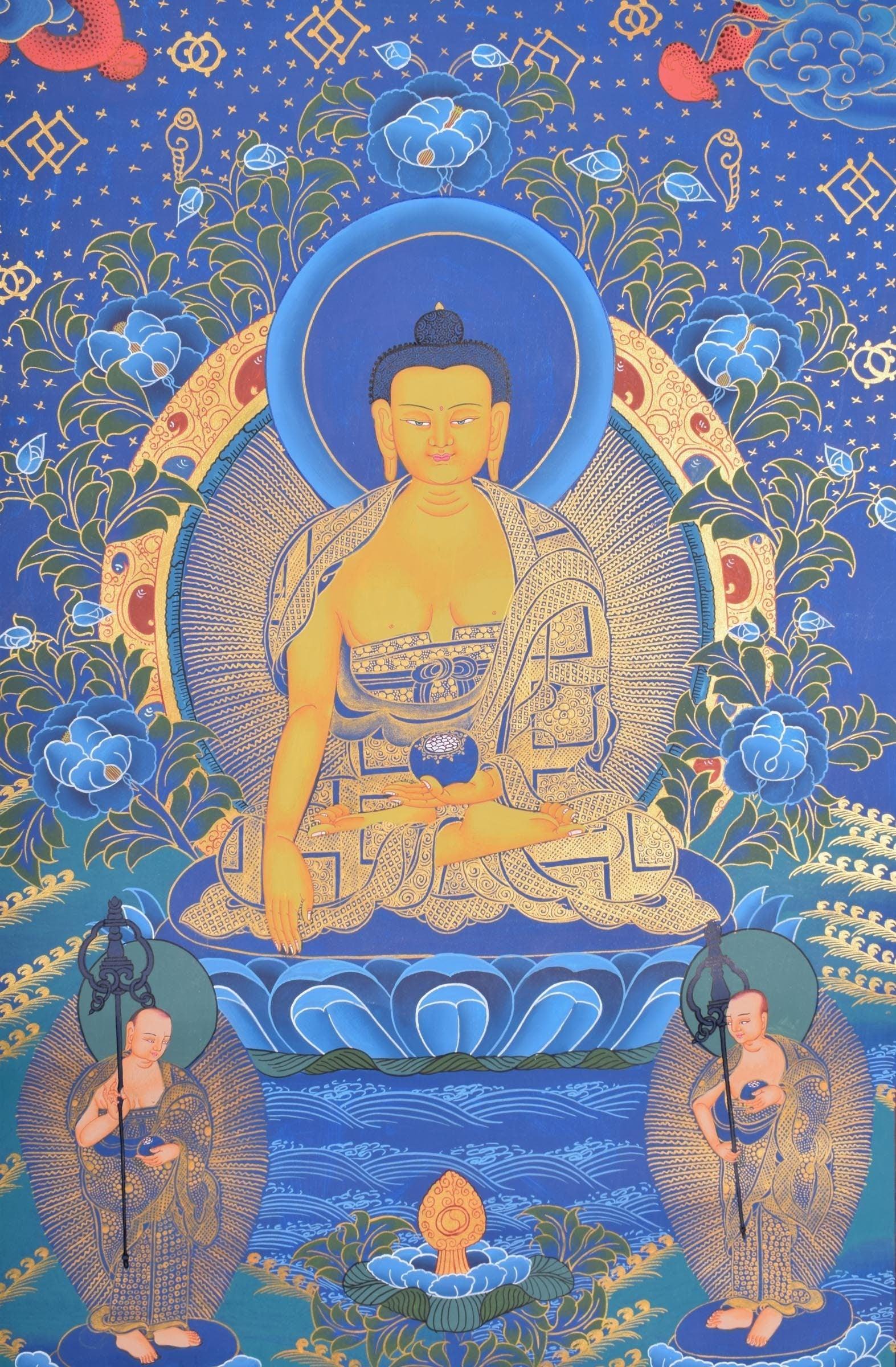 Handmade Thangka Art of Shakyamuni Buddha - Himalayas Shop