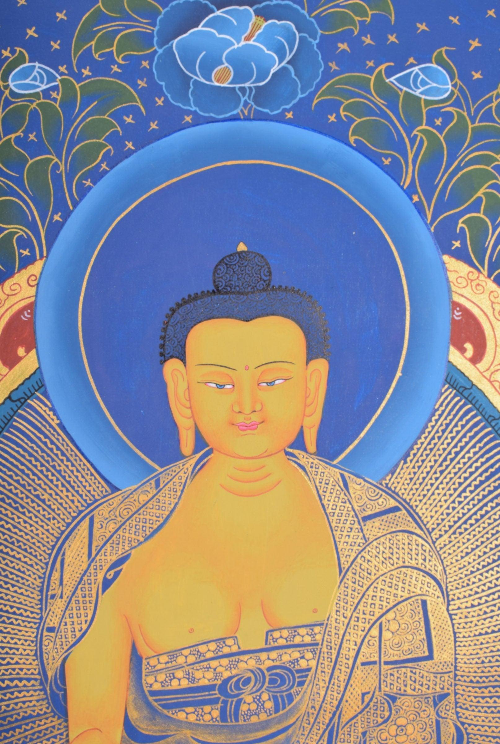 Handmade Thangka Art of Shakyamuni Buddha - Himalayas Shop