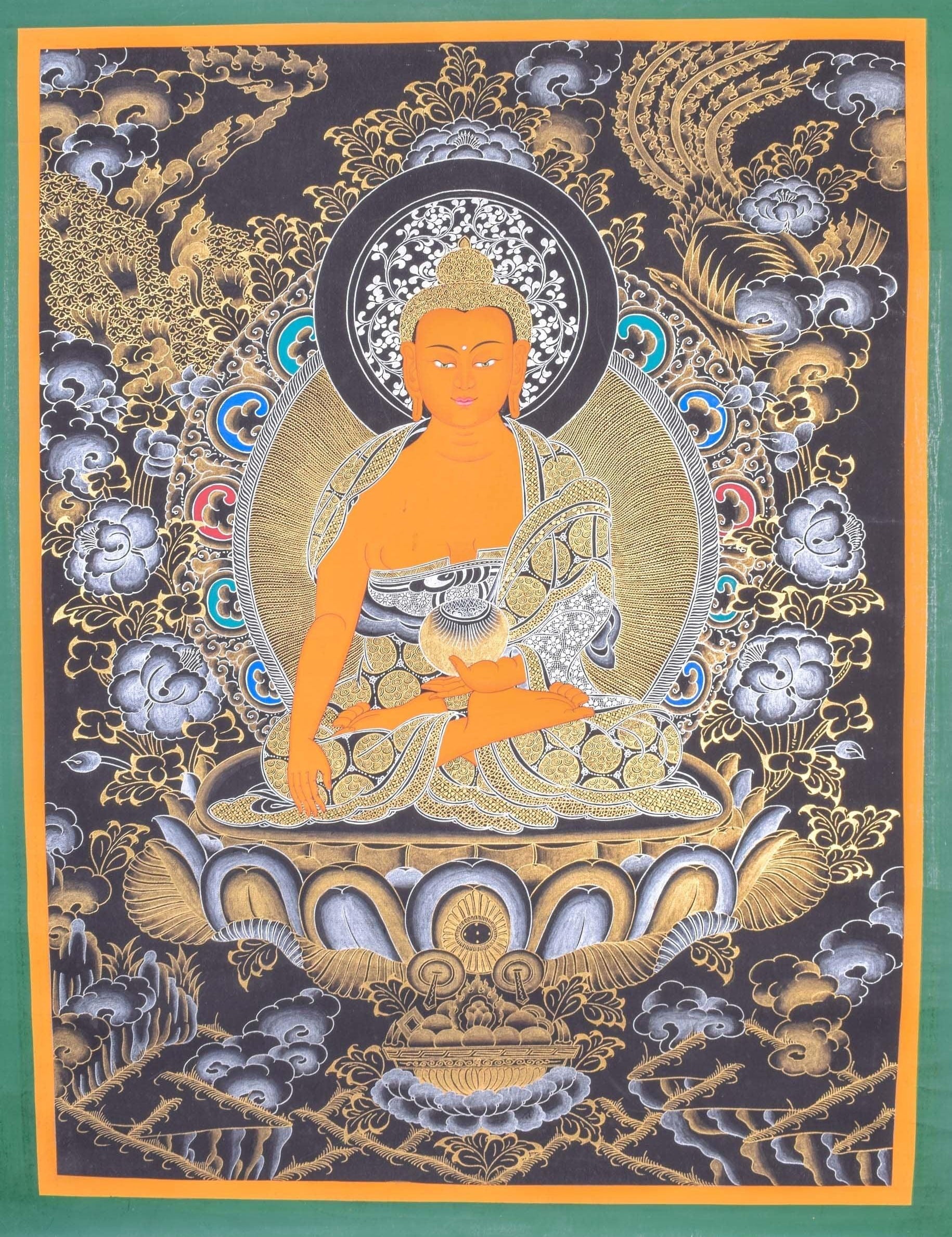 Shakyamuni  Buddha Thangka from Nepal - Himalayas Shop