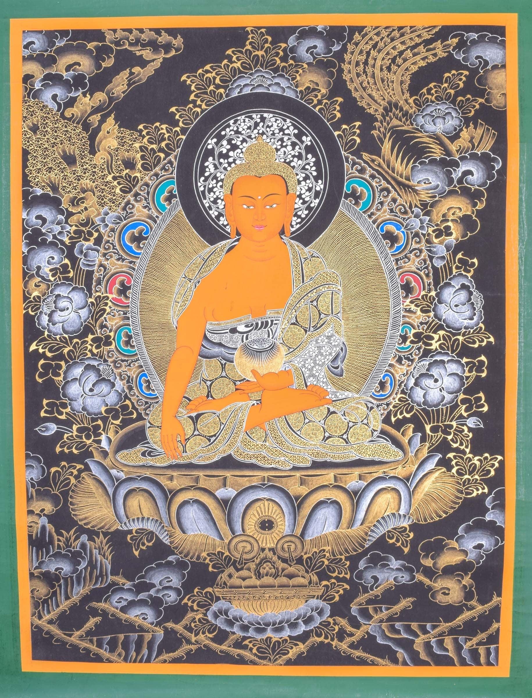 Shakyamuni  Buddha Thangka from Nepal - Himalayas Shop