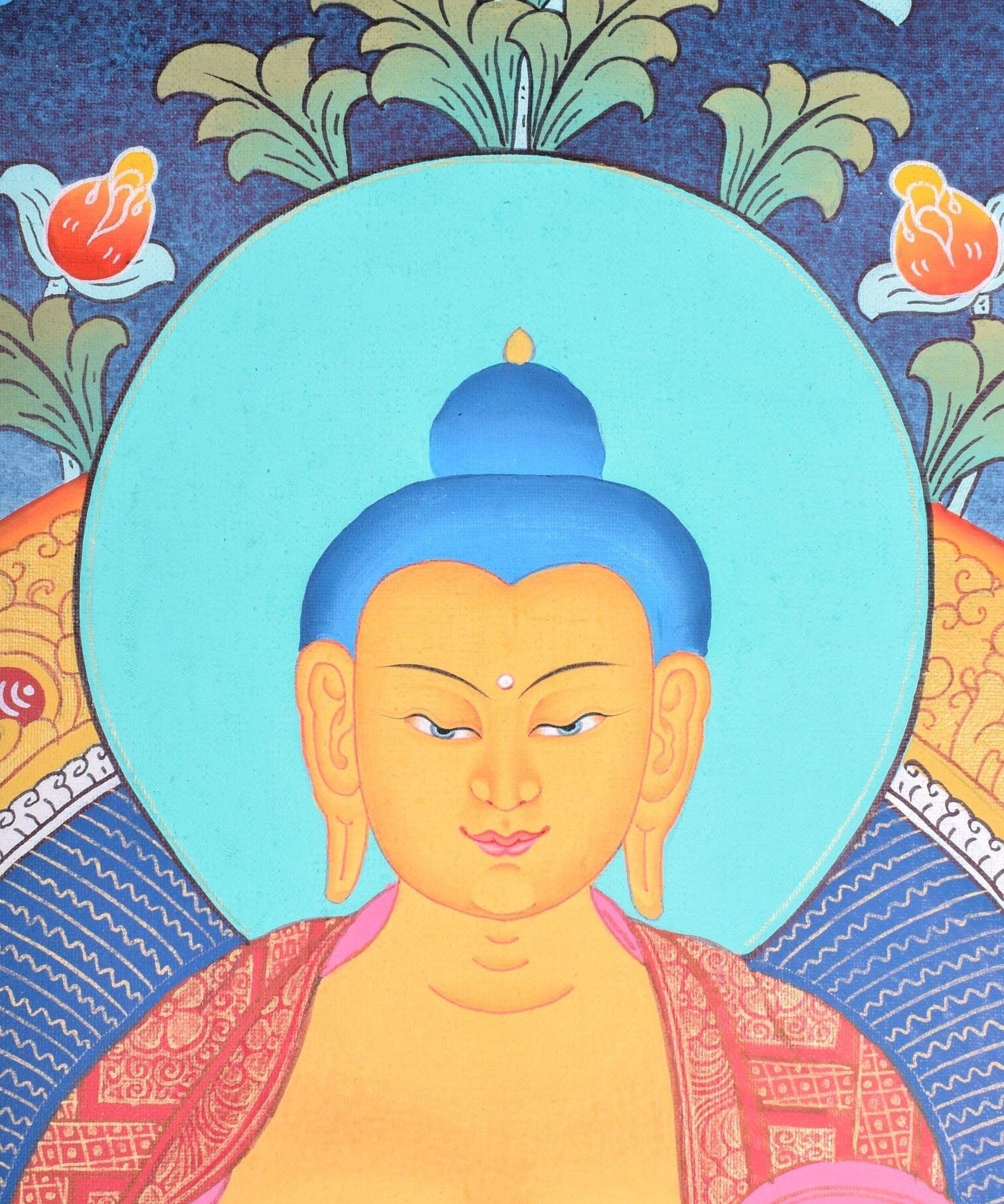 Shakyamuni buddha thangka painting for meditational practice and spiritual gift