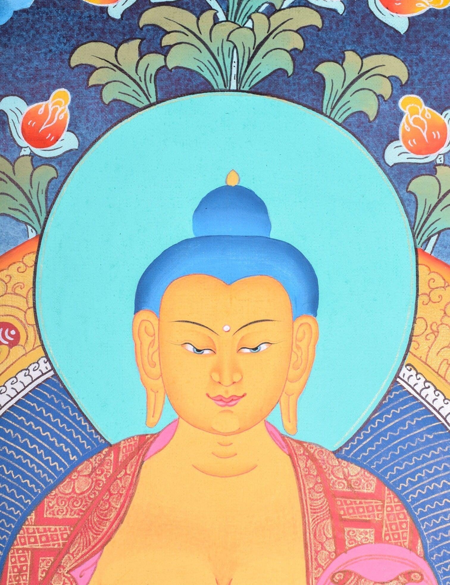 Shakyamuni buddha thangka painting for meditational practice and spiritual gift