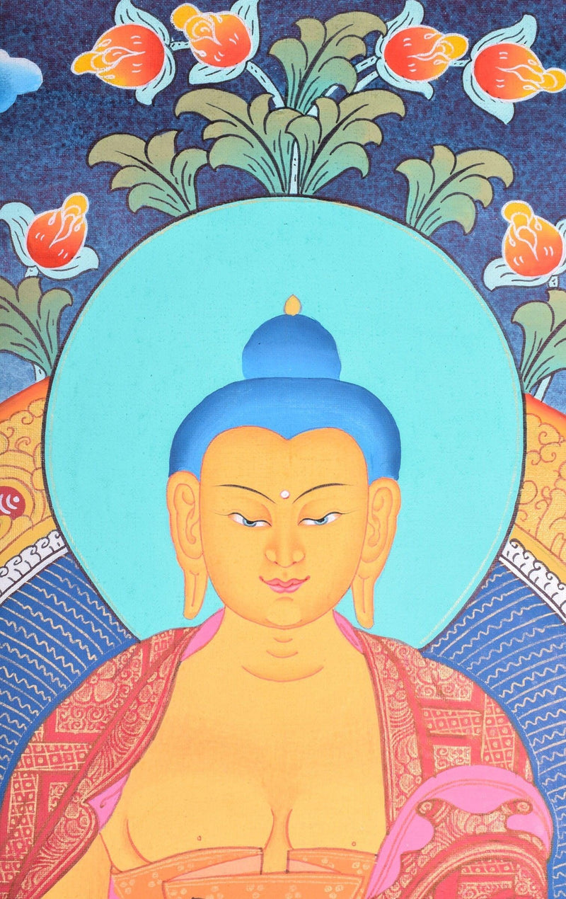 Shakyamuni buddha thangka painting for meditational practice and spiritual gift
