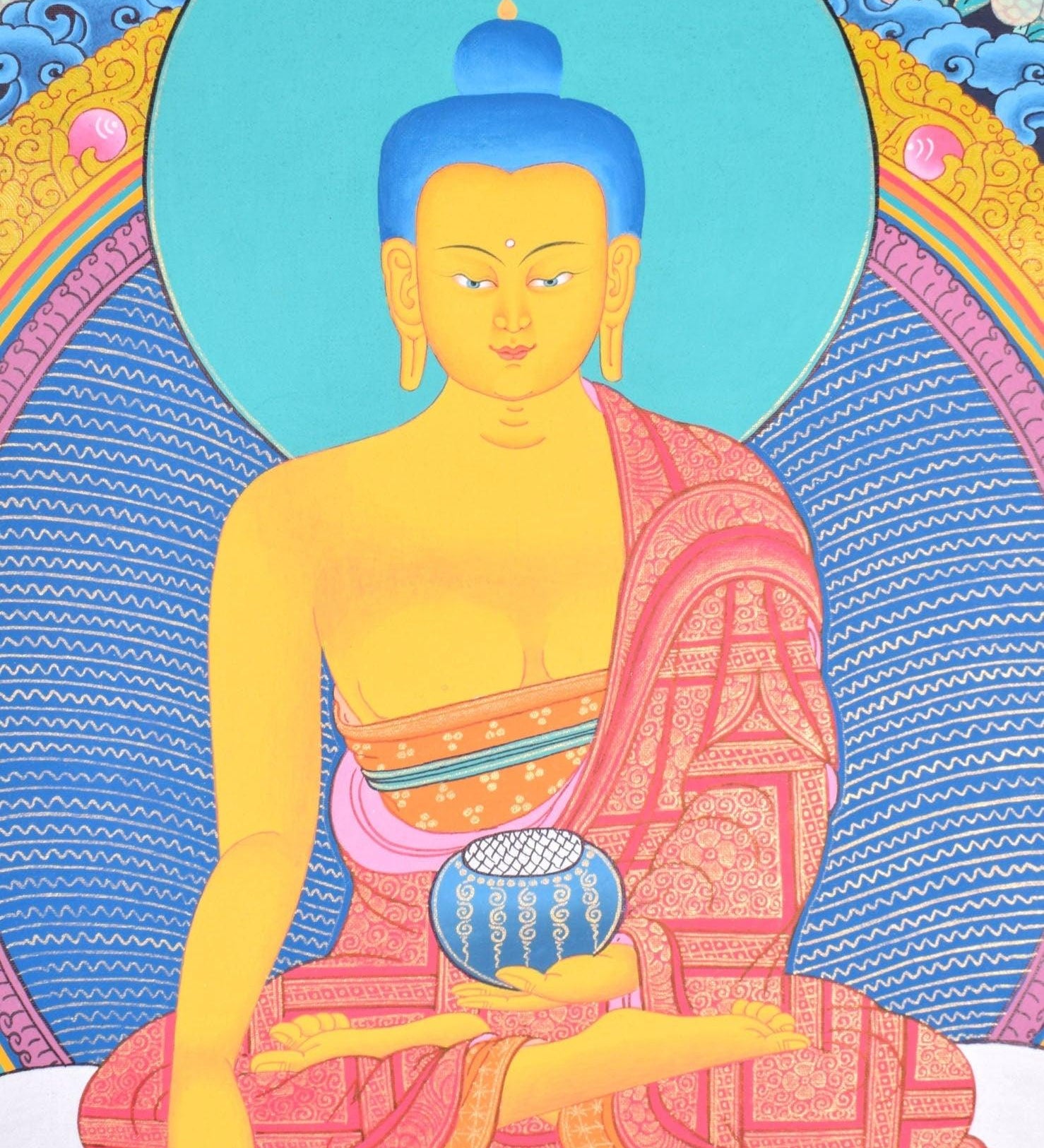 Tibetan Thangka painting of Shakyamuni Buddha - Himalayas Shop