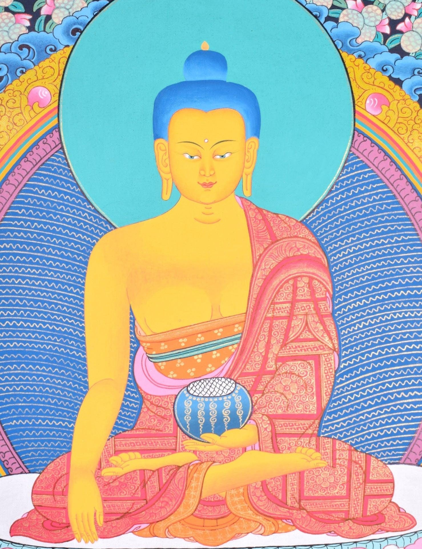 Tibetan Thangka painting of Shakyamuni Buddha - Himalayas Shop