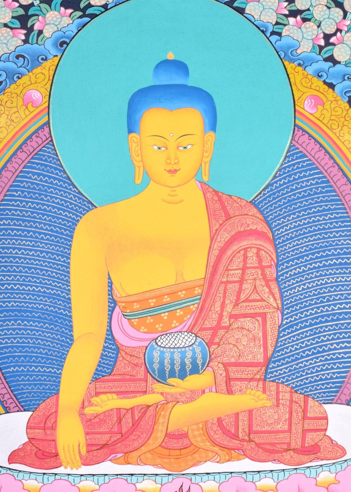 Tibetan Thangka painting of Shakyamuni Buddha - Himalayas Shop