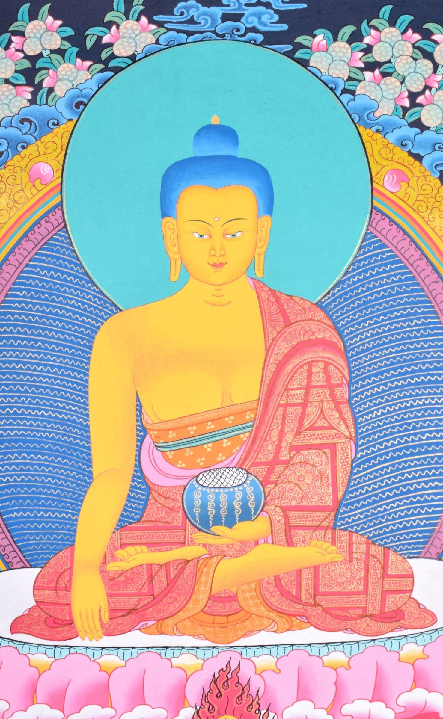 Tibetan Thangka painting of Shakyamuni Buddha - Himalayas Shop