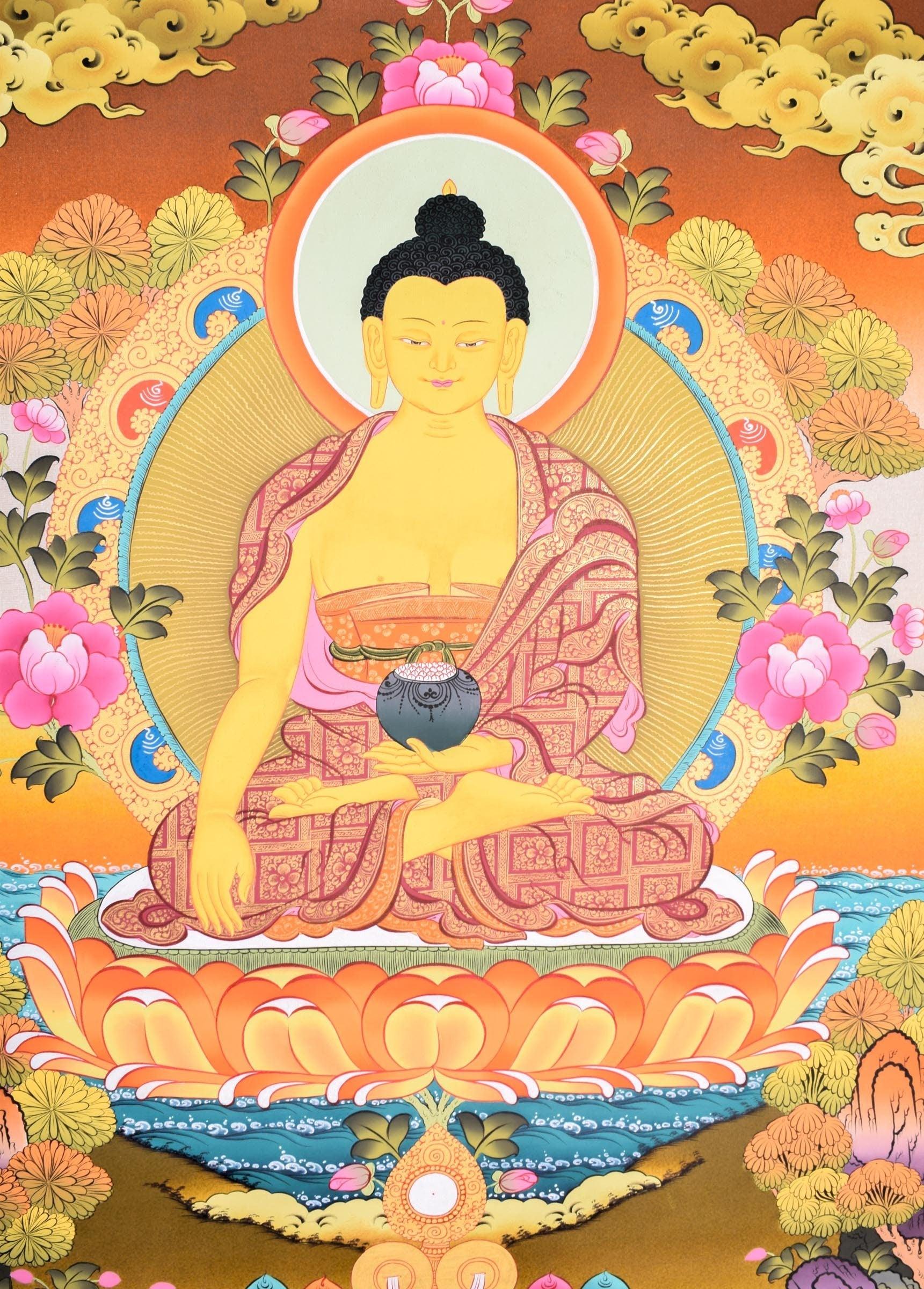 High Quality Shakyamuni Buddha Thangka Art for Meditation and Decoration