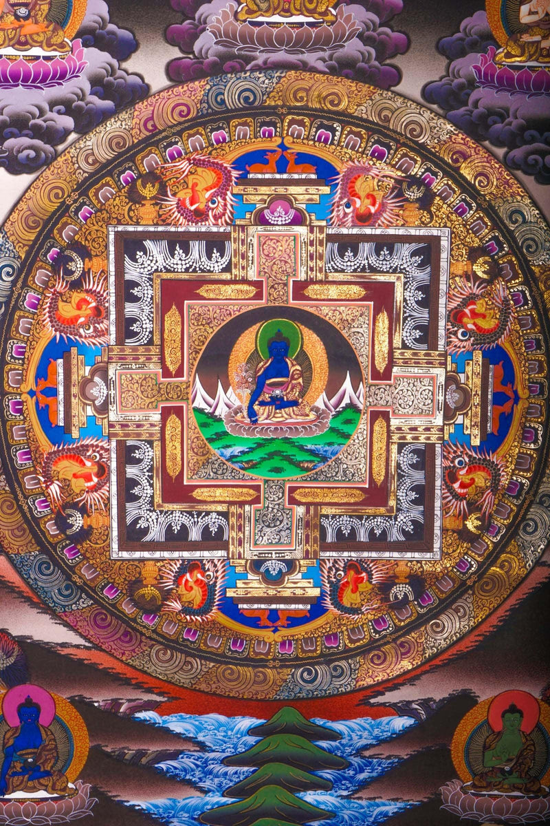 Mandala Thangka of Medicine Buddha  for chakra healing