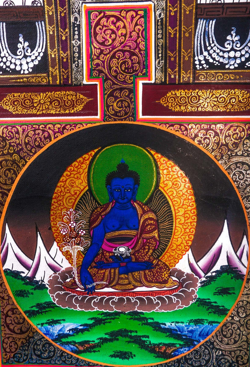 Mandala Thangka of Medicine Buddha  for chakra healing