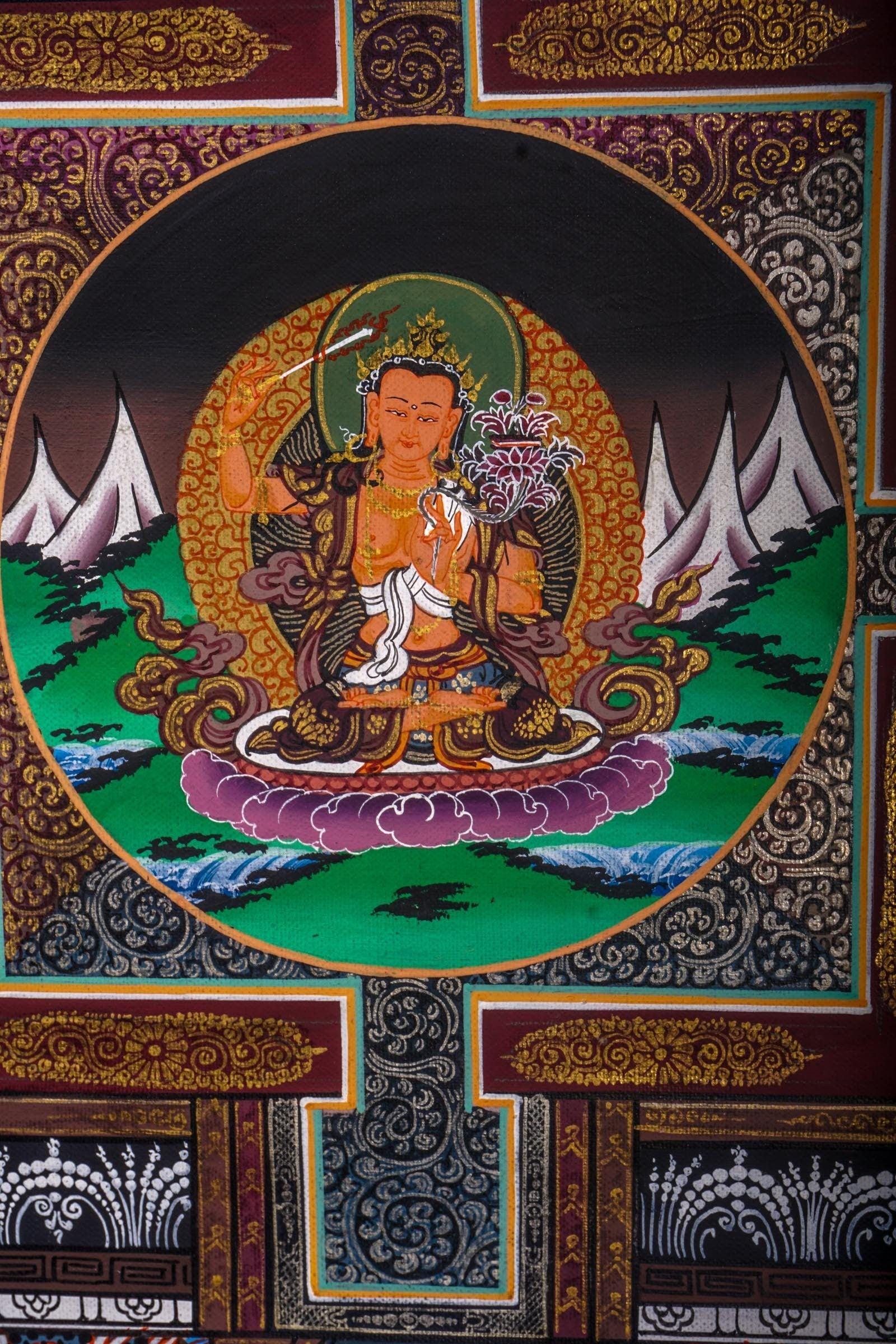 Manjushri Mandala Thangka Art For Meditational Practice and Spiritual Gifts