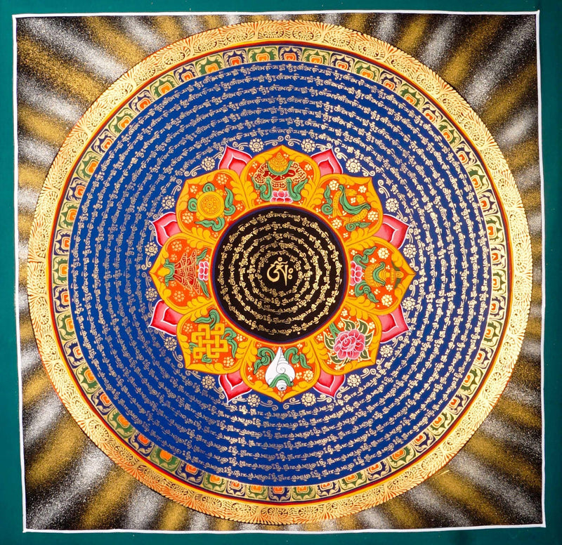 Traditional Mantra Mandala Thangka Art from Nepal