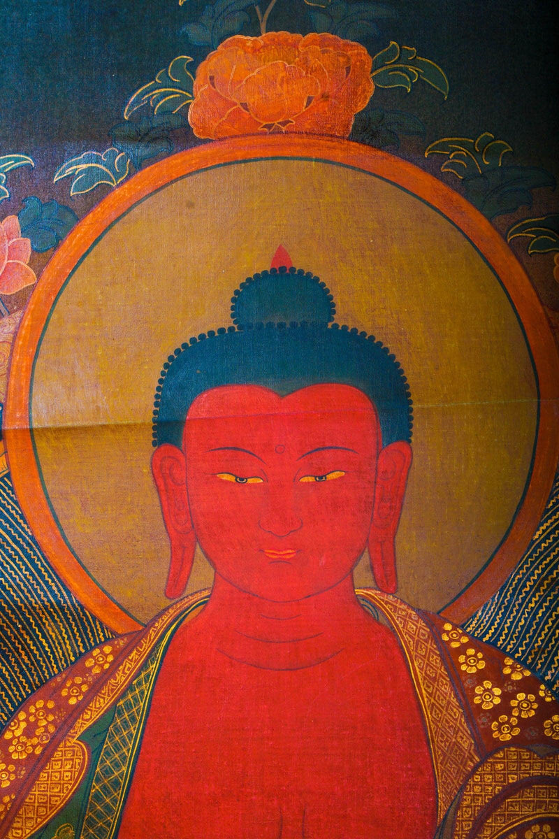 Vintage Amitabha Buddha Thangka - Himalayas Shop