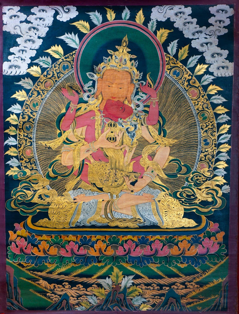 Hand painted vajrasattwa thangka for meditational practice
