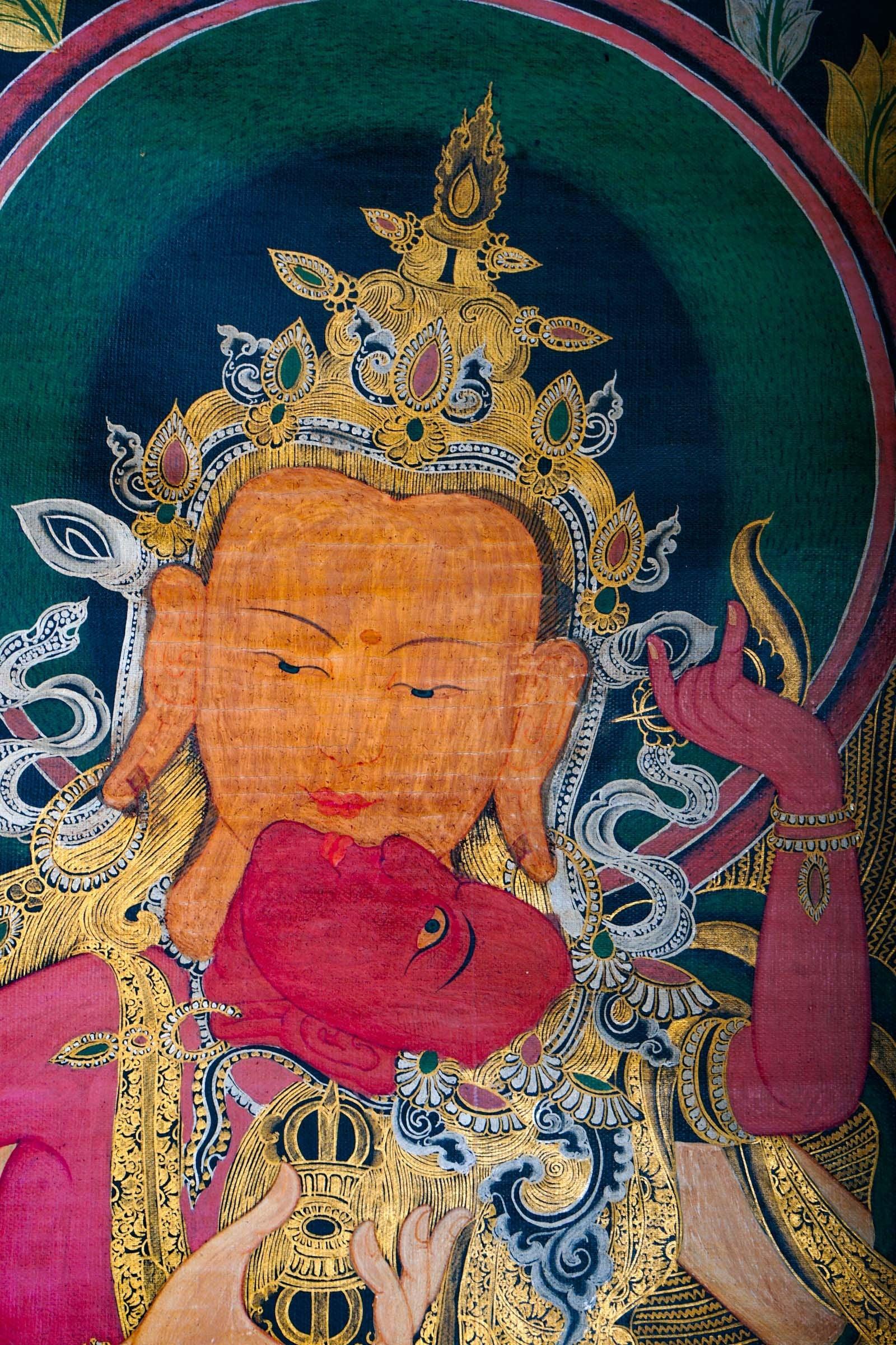 Hand painted vajrasattwa thangka for meditational practice