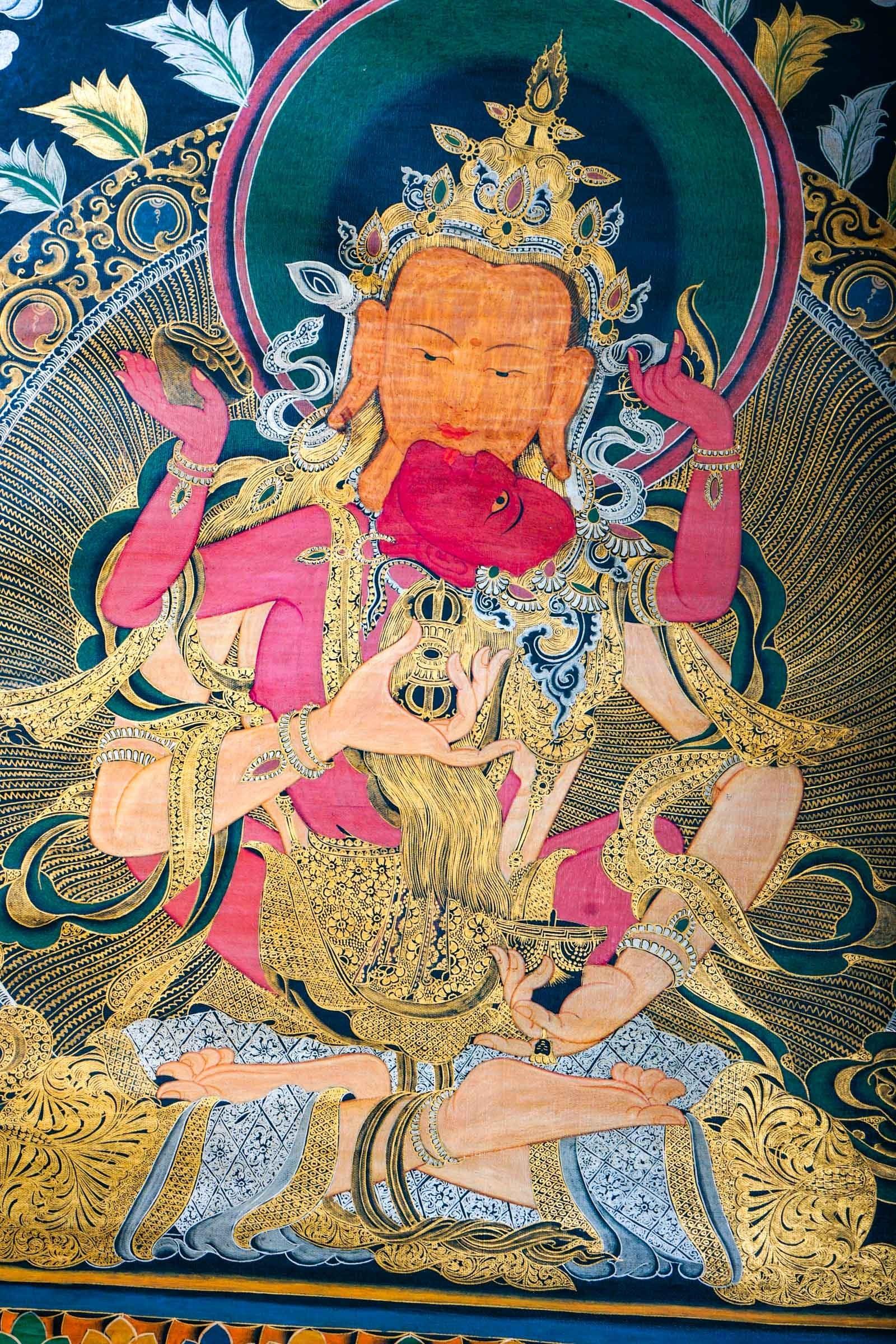 Hand painted vajrasattwa thangka for meditational practice
