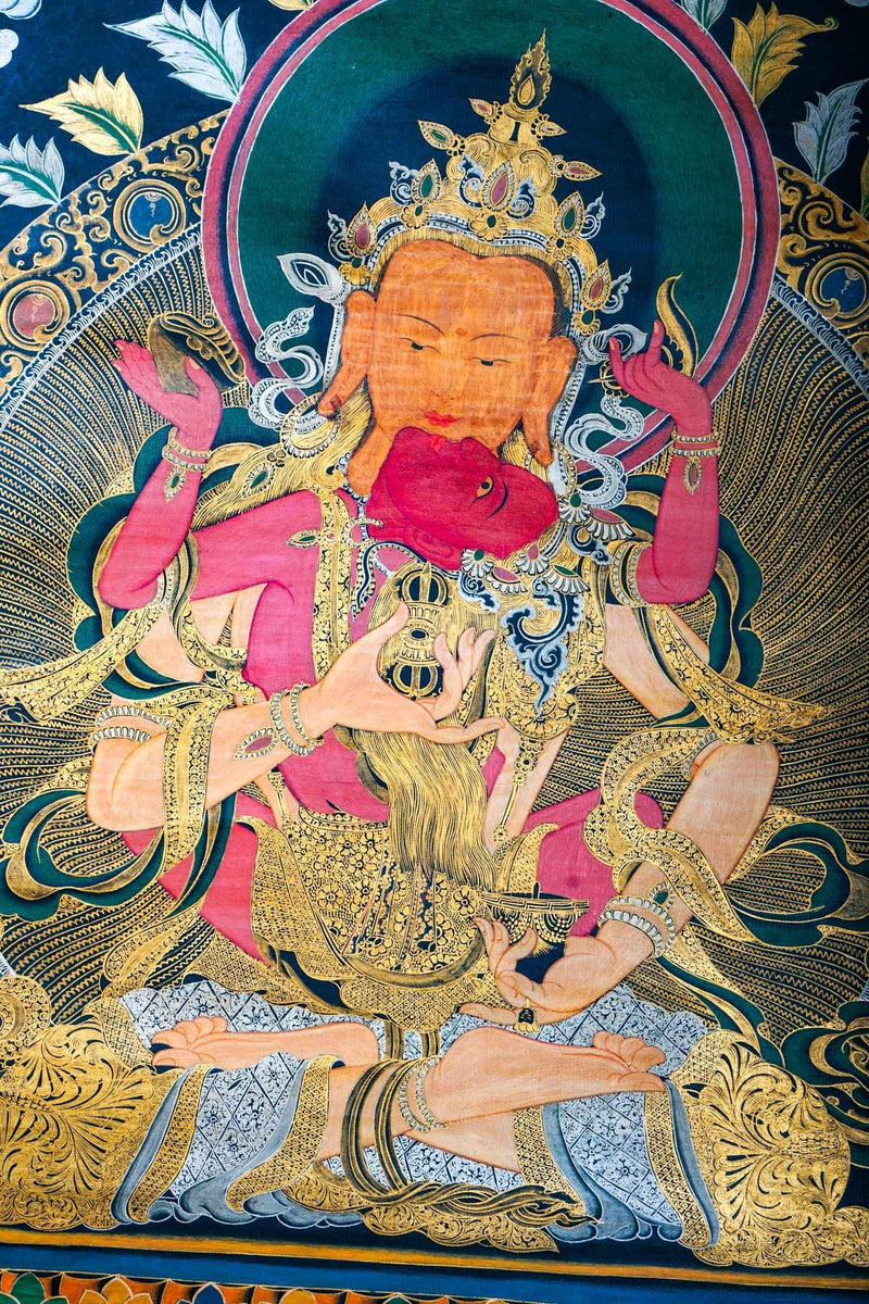 Hand painted vajrasattwa thangka for meditational practice