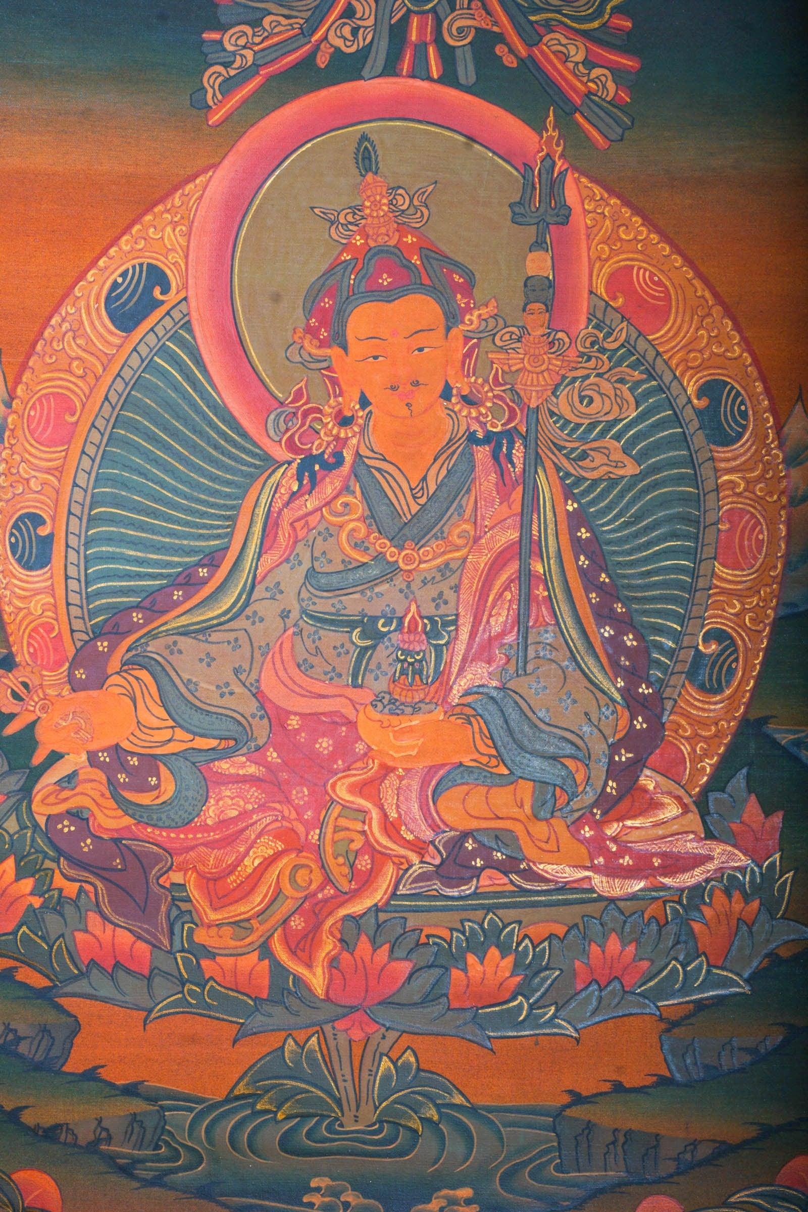 Handmade Guru Rinpoche Tibetan Thangka from Nepal