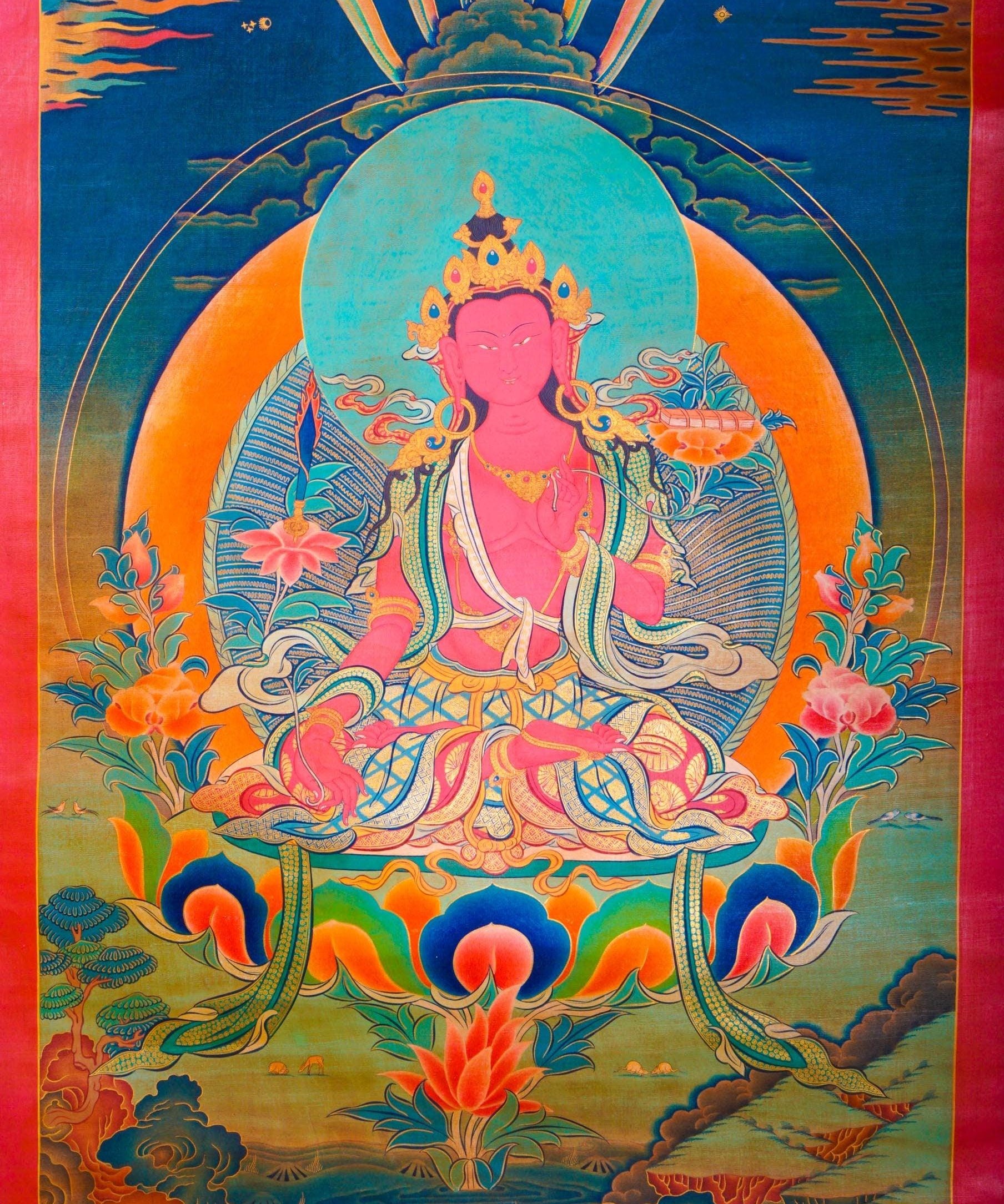 Tibetan Style Manjushri Thangka 